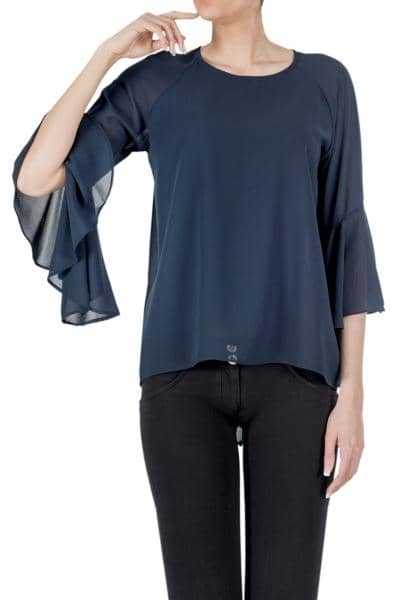 Blouse with bell sleeves